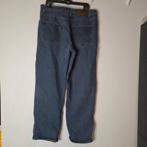 Old Mill Mens Fleece Lined Blue Denim Jeans Straight Leg 36x34 Workwear Winter